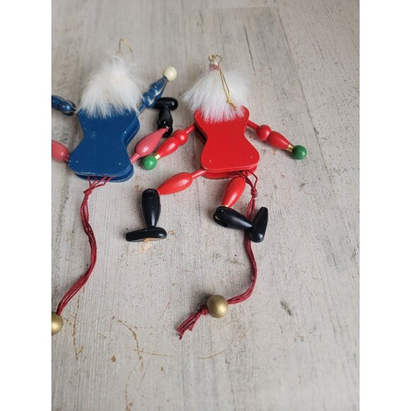 Pull string Nutcracker Santa Claus vintage ornament Xmas set - Picture 8 of 13